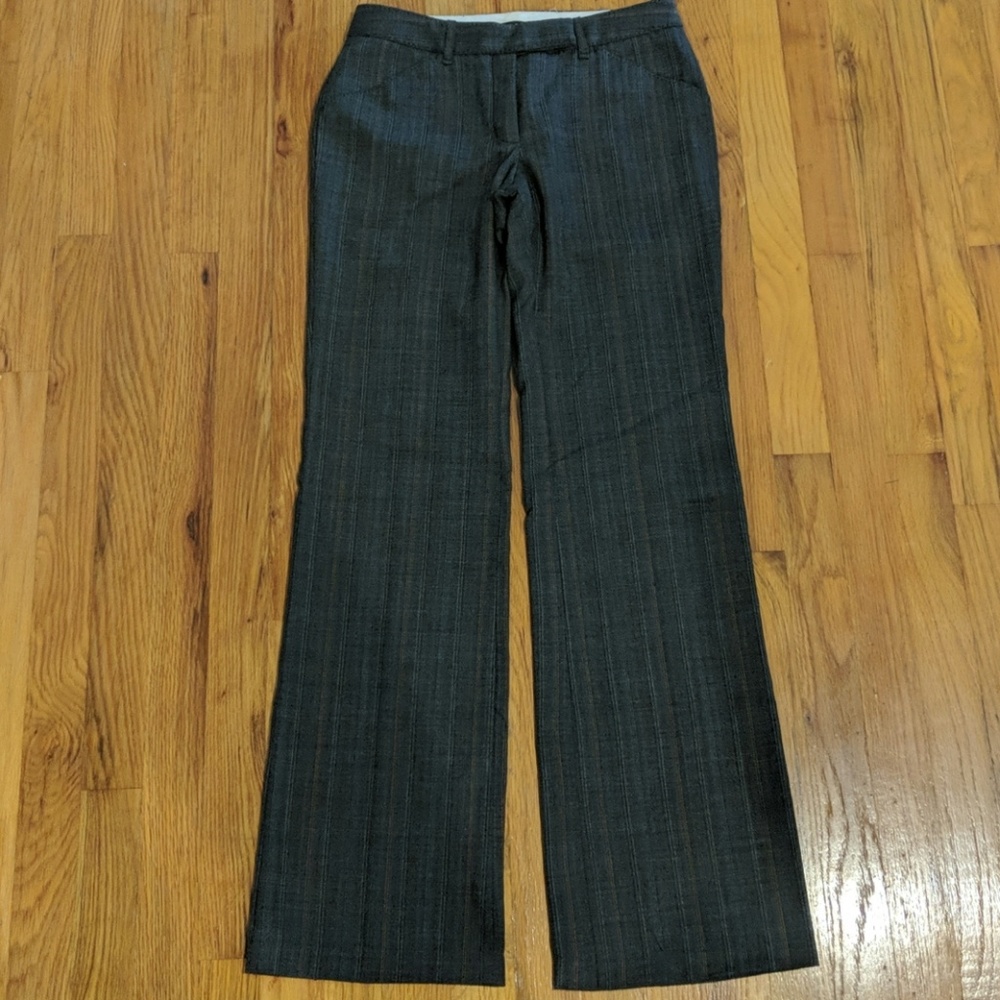 Max Studio grey striped poly blend dress pants 2